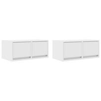 vidaXL Televizoriaus spintelės, 2vnt., baltos, 60x31x25,5 cm, mediena