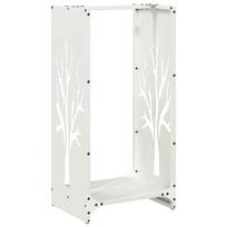 vidaXL Stovas malkoms, balta, 40x30x80 cm, šaltai valcuotas plienas