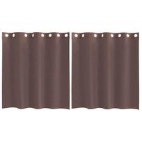 vidaXL Voile užuolaidos su įvorėmis, 2vnt., rudos spalvos, 140x140cm