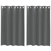 vidaXL Voile užuolaidos su įvorėmis, 2vnt., tamsiai pilkas, 140x175cm
