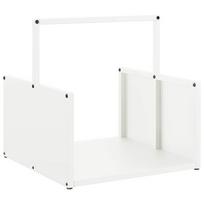 vidaXL Stovas malkoms, balta, 40x40x40 cm, šaltai valcuotas plienas