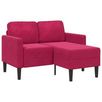 vidaXL dvivietė sofa su gultu L formos vyno raudona 125 cm aksomas