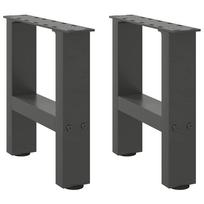 vidaXL Kavos staliuko kojos, antracito spalvos, 2 vnt., 40x(30-31) cm, plienas