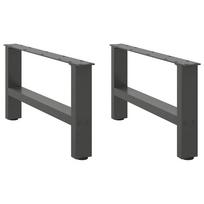 vidaXL Kavos staliuko kojos, antracito spalvos, 2 vnt., 70x(30-31) cm, plienas