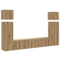 vidaXL 8 dalių sieninis televizoriaus spintelės komplektas Artisan Oak