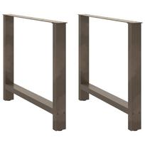 vidaXL Valgomojo stalo kojos, 2 vnt., 100 x (72-73) cm, natūralus plienas