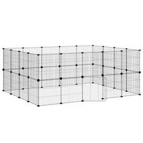 vidaXL Augintinių narvas, 36 segmentai, juodas, 35x35cm, plienas