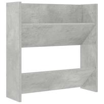 vidaXL Sieninė spintelė batams, betono pilkos spalvos, 60x18x60cm, MDP