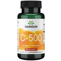 Swanson Vitaminas C 500 mg su erškėtuogėmis – 100 kapsulių