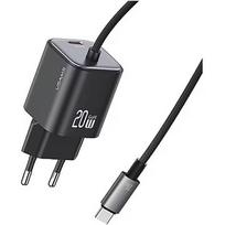 USAMS Charger 20W GaN Fast cable included black USA001578