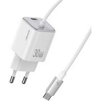 USAMS Charger 30W GaN Fast cable included USA001581