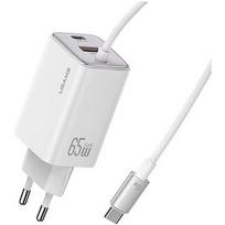 USAMS Charger 65W GaN Fast cable included USA001583