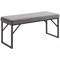 Minkštas suolas Homcom 100x35x47cm., tamsiai pilkos/juodos spalvos