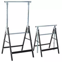 Rinkinys iš 2 pjūklos stovų Homcom 68x58x130cm., juodos/sidabrinės spalvos