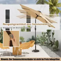 Lauko skėtis 270x235cm., smėlio/juodos spalvos