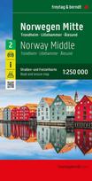 Norwegen Mitte, Straßen- und Freizeitkarte 1:250.000, freytag & berndt: Trondheim - Lillehammer - Ålesund, mit Autofähren