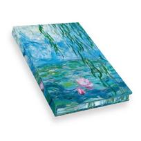 Artists' Sketchbook Monet Water Lilies: Notizbuch Echtleinen Monet Seerosen - mit hochwertigem, unliniertem Zeichenpapier, Leinenbindung und Motiv-Farbschnitt