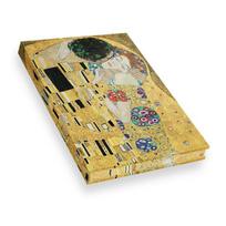 Artists' Sketchbook Klimt The Kiss: Notizbuch Echtleinen Klimt Der Kuss - mit hochwertigem, unliniertem Zeichenpapier, Leinenbindung und Motiv-Farbschnitt