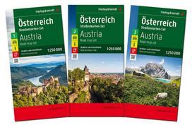 Österreich, Straßenkarten-Set 1:250.000, freytag & berndt: 3 Blätter in Kunststoff-Hülle, Radwege