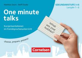 Kurzpräsentationen im Fremdsprachenunterricht - Lernjahr 1-6: One minute talks - choose, prepare, present! - Für den Englischunterricht - 100 Karten