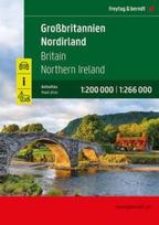 Großbritannien - Nordirland, Autoatlas 1:200.000 - 1:266.000, freytag & berndt: Straßenatlas mit Spiralbindung, Camping- und Stellplätze, Freizeitinfos