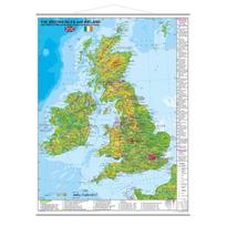 The British Isles and Ireland with UNESCO World Heritage Sites and National Parks (engl.): Wandkarte mit Metallbeleistung