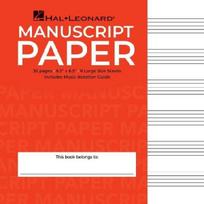 Wide Staff Manuscript Paper Red Cover Music Notebook with Large Staves and Music Notation Guide Hal Leonard Music Composition Book for Students and Professionals