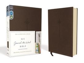 NIV, Journal the Word Bible, Imitation Leather, Brown, Red Letter Edition, Comfort Print: Reflect, Take Notes, or Create Art Next to Your Favorite Verses