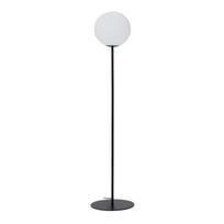 Baltos spalvos/juodos spalvos pastatomas šviestuvas (aukštis 165 cm) su stiklo gaubtu Brisia – Kave Home