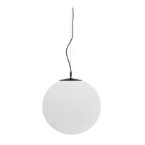 Baltos spalvos/juodos spalvos iš metalo kabantis šviestuvas ø 50 cm su stiklo gaubtu Brisia – Kave Home