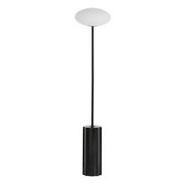 Baltos spalvos/juodos spalvos pastatomas šviestuvas (aukštis 120 cm) su stiklo gaubtu Idela – Kave Home