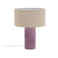 Violetinės spalvos/smėlio spalvos stalinis šviestuvas (aukštis 52 cm) su tekstiliniu gaubtu Toneric – Kave Home