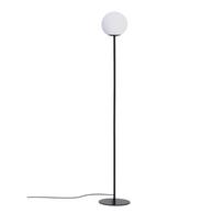 Baltos spalvos/juodos spalvos pastatomas šviestuvas (aukštis 155 cm) su stiklo gaubtu Brisia – Kave Home