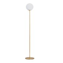 Baltos spalvos/auksinės spalvos pastatomas šviestuvas (aukštis 155 cm) su stiklo gaubtu Brisia – Kave Home