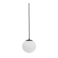 Baltos spalvos/juodos spalvos iš metalo kabantis šviestuvas ø 15 cm su stiklo gaubtu Brisia – Kave Home