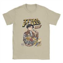 Titan Flakes L-Levi Ackermans T Shirt for Men Cotton Casual T-Shirts Round Collar Anime Tees Short Sleeve Clothes Summer S chaki