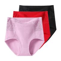 3pcs Plus Size Underwear Women's Panties High Waist Soft Breathable Lady Underpants Briefs XL XXL 3XL 4XL 5XL 6XL XL