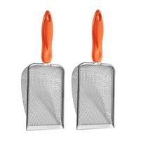 Pack of 2 Garden Soil Sieve Sand Soil Compost Sieve with Handle Garden Sieve Compost Sieve Soil Sieve Potting Shovel oranžinė