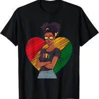 Black History Juneteenth Queen Melanin Sistas Afro American T-Shirt S juoda
