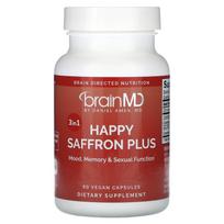 BrainMD, Happy Saffron Plus, 90 daržovių kapsulių