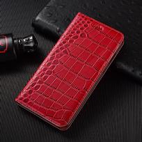 Krokodilo tikros odos atverčiamas dėklas-piniginė Samsung Galaxy A01 A11 A21 A31 A41 A51 A71 A07 A17 4G 5G telefonams A01 raudona