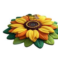 Floor Size Plush Rug Non-Slip Backing Mat Large 3D Sunflower Design Door 70cm C