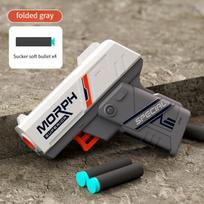 Soft Mini Bullet Toy Gun Foldable Spinner Revolver Stress Easing Outdoor Shooting Game Gift For Kids Adults Play