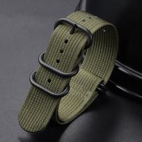 18mm 20mm 22mm 24mm Briaunota laikrodžio apyrankė Juodas žiedinis sagtelis Juoda nailoninė dryžuota juosta Omega karinio audimo sportiniam laikrodžiui Apyrankė Dirželis 22mm žalia