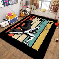 Fencing-Themed printed Rug for Sports Enthusiasts carpet for home sofa bedroom, gift mat 40cm x 60cm