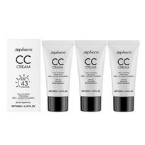 3X Odos atspalvį koreguojantis CC kremas SPF 43 UVA/UVB, Spalvą koreguojanti savaime prisitaikanti makiažo pagrindas ir pagrindas brandžiai odai