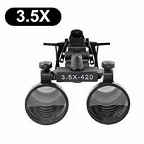 Dental Metal Clip-On Binocular Magnifier Oral Head-Mounted Surgical Magnifier 2.5x/3.5x Magnification Medical Portable Use 3.5X Loupe