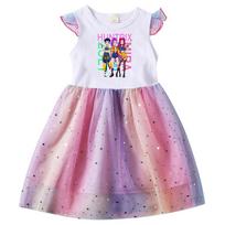 4101 Kids Girls Rumi Zoey Mira Print Mesh Sequin Dress 100cm