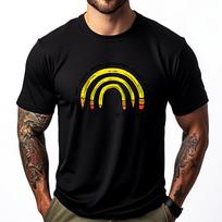 Rainbow Pencils Heart Teacher Teach Love Inspire Street Wear T Shirt Men's Clothing Printing S įvairiaspalvis