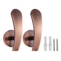 2pcs Wall Mounted Metal Curtain Hooks Holdback Decorative Drapery Curtain Hanger rožinio aukso spalvos